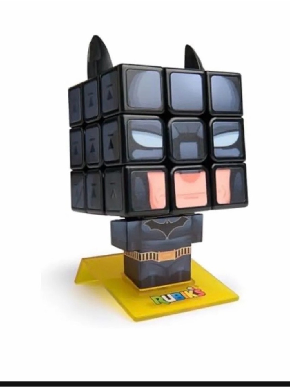 Batman Puzzle Cube Figure Toy - Black, Yellow, Peach